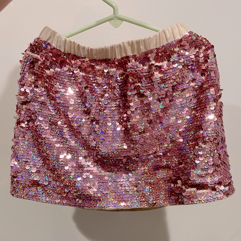 J. Crew Pink Sequined Skirt Girls Size 4/5